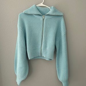 Zara Chunky Full Zip Sweater
